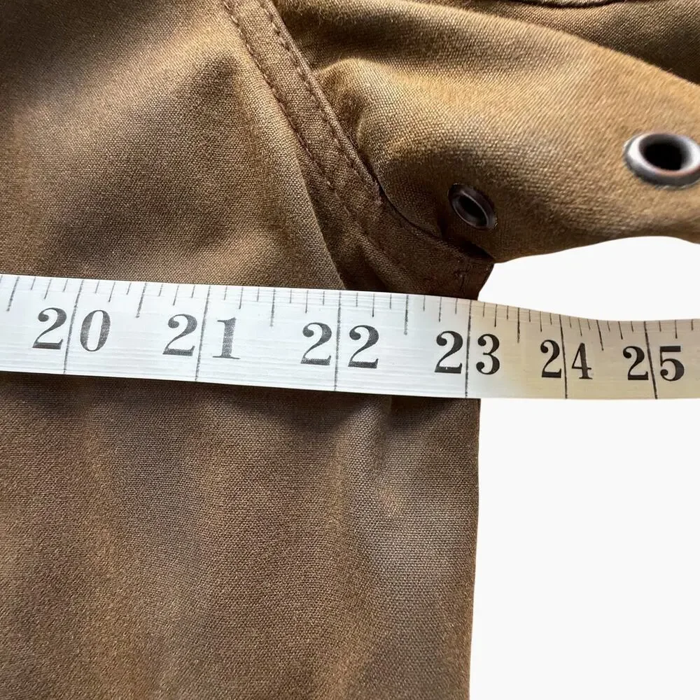 VTG Barbour A850 Classic 3/4 Coat Mens sz M Sage Green Brown 2000 Waxed Cotton